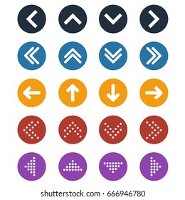 Vector set of different color Arrows icon. Abstract elements for business infographic. Up and down trend