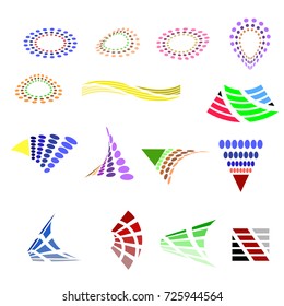 Vector Set of Different Colored Icons Isolated on White Background. Colorful Business Logo