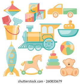 Vector Set Of Different Colorful Toys