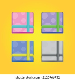 Vector set of different colorful wrapped gift boxes