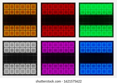 Vector set of different colors backgrounds for technology design.