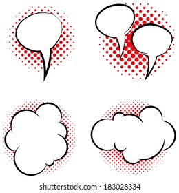 Vector Set Of Different Comic Book Bubbles Isolated