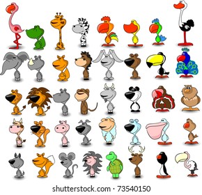 vector set of different cute animals