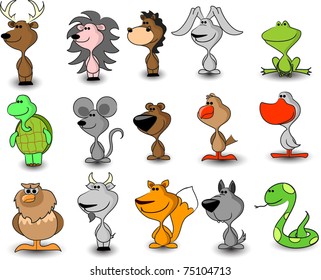 vector set of different cute animals