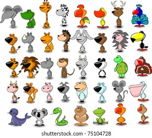 vector set of different cute animals