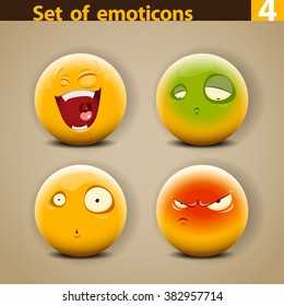 Vector set of different cute Emoticons