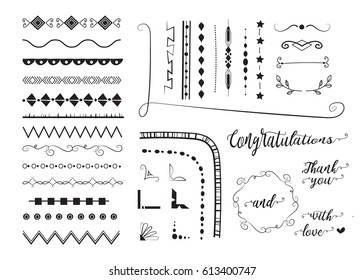 vector set of different decorative elements.