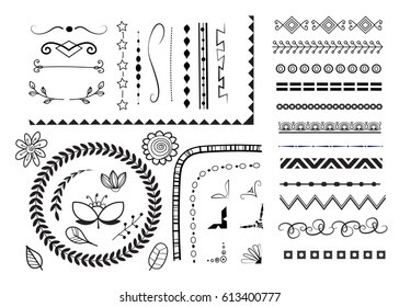 vector set of different decorative elements.