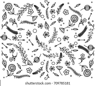 vector set of different decorative elements.
