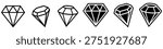 vector set different diamond shapes icon. jewelry symbol design vector illustration