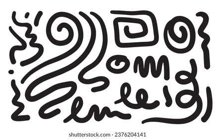 Vector set of different doodles. Hand drawn elements isolated on white background.eps 10.