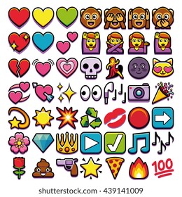 Vector Set Different Emojis Isolated On Stock Vector (Royalty Free ...