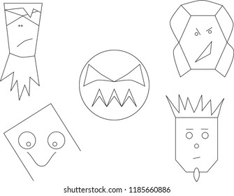 Vector set of different faces