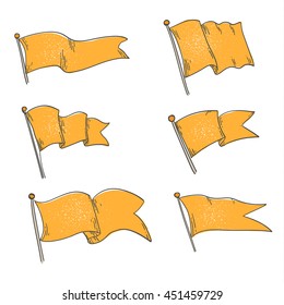 Vector set of different flag shapes - set