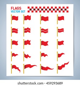 Vector set of different flag shapes isolated on white background. 