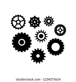 Vector set of different gears. Gears icons. 