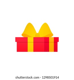 Vector set of different gift boxes. Flat design on white background