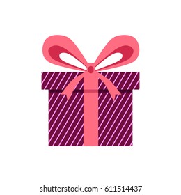 Vector set of different gift boxes christmas or birthday bow holiday decoration. Flat design gift box surprise xmas design. Present ribbon celebration package. Festive wrap anniversary packaging.