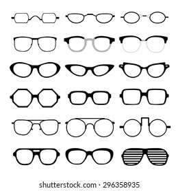 Set Vector Glasses On White Background Stock Vector (Royalty Free ...