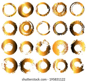 Vector set of different gold circle.