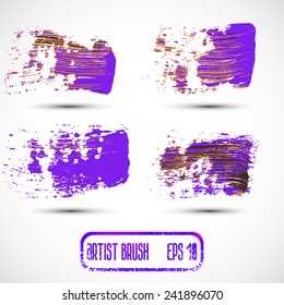 Vector set of different grunge brush strokes. 