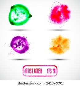 Vector set of different grunge brush strokes. 