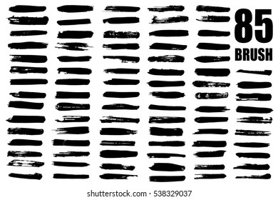 Vector set  different grunge brush strokes.