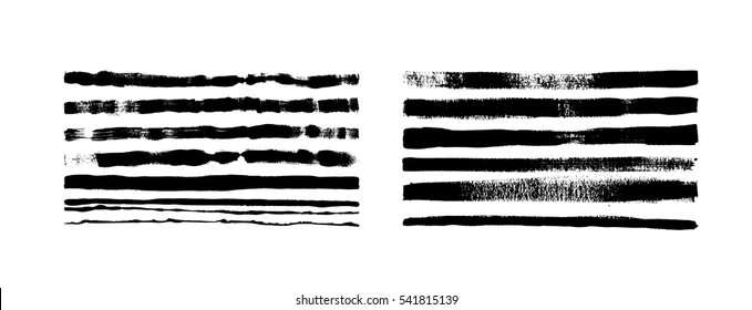 Vector set of different grunge brush strokes. 