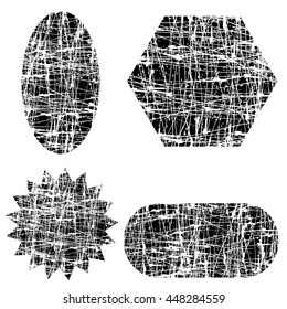Vector Set of Different Grunge Shapes Isolated on White Background
