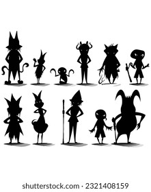 Vector set of different Halloween zombies on white background vector