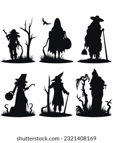 Vector set of different Halloween zombies on white background vector