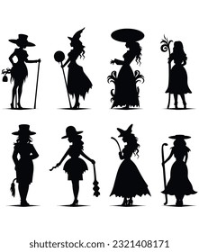 Vector set of different Halloween zombies on white background vector