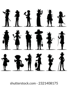Vector set of different Halloween zombies on white background vector