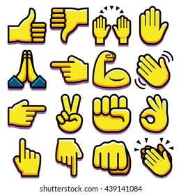 Vector Set Of Different Hand Icons Isolated On White Background