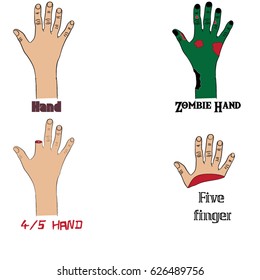 Vector, set of different hands