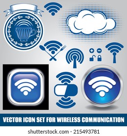 vector set of different icons for technology wifi