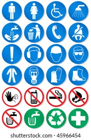 Vector set of different international communication signs.
All vector objects and details are isolated/grouped. Colors, shadow and background color are easy to customize. Symbols are replaceable.
