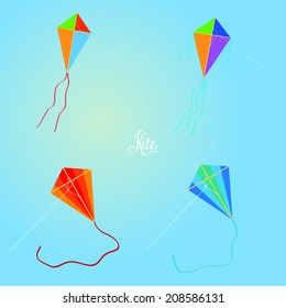 Vector Set Of Different Kites Isolated On Background