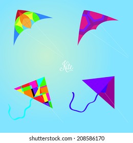 Vector Set Of Different Kites Isolated On Background