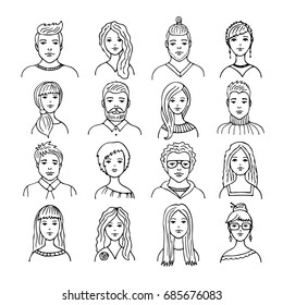 Vector set of different male and female icons