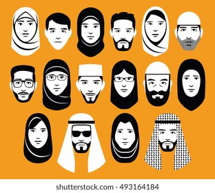Vector Set Of Different Middle Eastern People