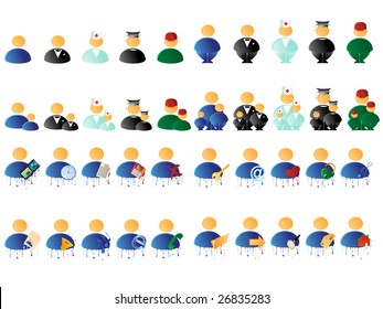 Vector Set of different multicolored people icons