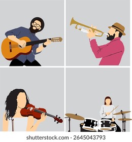 conjunto vetorial de músico diferente