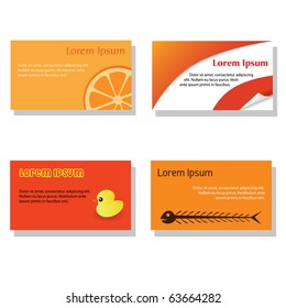 vector set of different orange business card