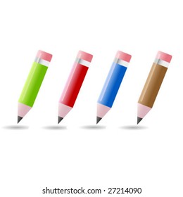 Vector set of different pencils with funny descriptions