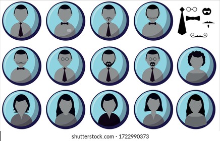 Conjunto de vectores de diferentes personas. 