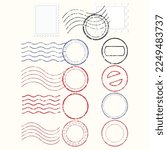 Vector Set Of Different Postmark And Stamps
