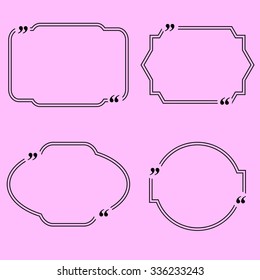 Vector Set of  Different Quote Speech Bubbles Isolated on Pink Background
