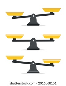 Vector of set of different scales in a flat style on white background.