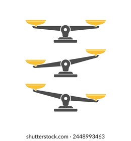 Vector of set of different scales in a flat style on white background.